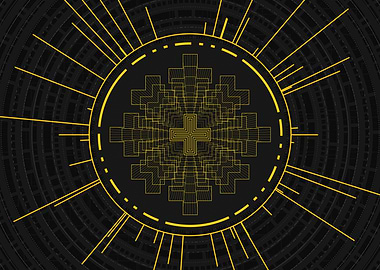 Gold Geometric Glyph Rune