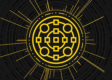 Gold Geometric Glyph Sign