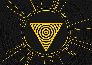 Gold Sacred Geometry Glyph