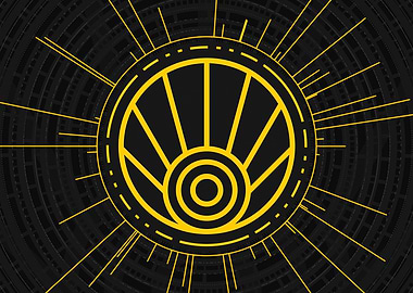 Gold Sacred Geometry Glyph