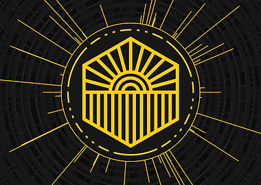 Gold Sacred Geometry Glyph