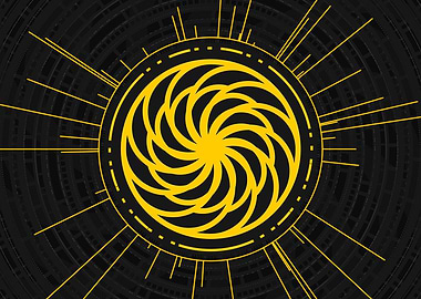 Gold Sacred Geometry Glyph