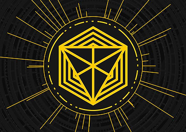 Gold Sacred Geometry Glyph