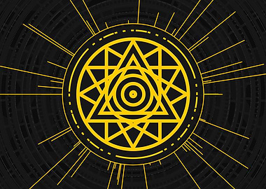 Gold Geometric Glyph Rune