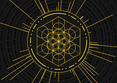 Gold Sacred Geometry Glyph