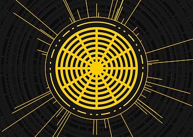 Gold Sacred Geometry Glyph