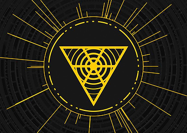 Gold Sacred Geometry Glyph