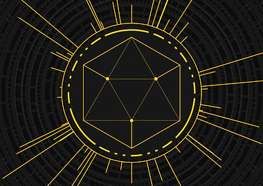 Gold Sacred Geometry Glyph