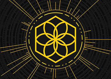 Gold Sacred Geometry Glyph