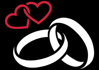 Wedding rings hearts