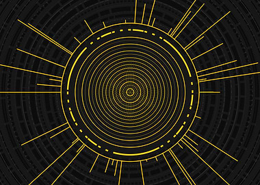 Gold Geometric Glyph Sign