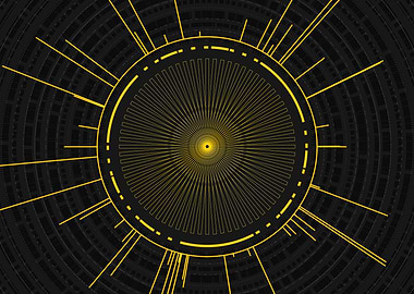 Gold Geometric Glyph Sign