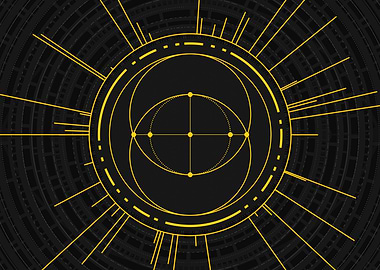 Gold Sacred Geometry Glyph