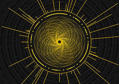 Gold Sacred Geometry Glyph