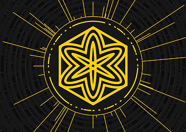 Yellow Glyph Mandala Rune