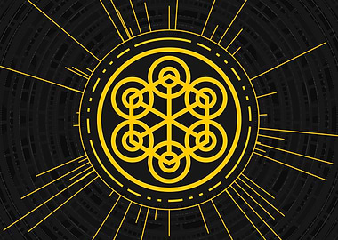 Gold Glyph Mandala Rune