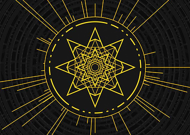 Yellow Glyph Mandala Rune