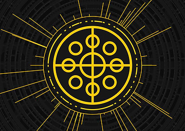 Gold Sacred Geometry Glyph