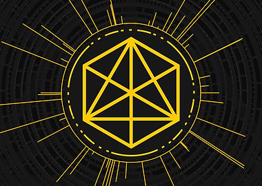 Gold Sacred Geometry Glyph