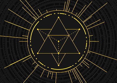 Gold Sacred Geometry Glyph