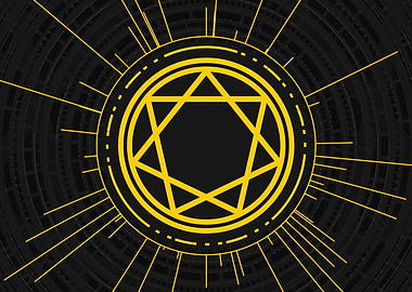Gold Sacred Geometry Glyph