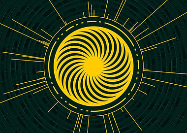 Gold Sacred Geometry Glyph