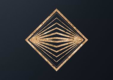 Gold Geometric Glyph Sign