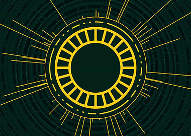 Gold Geometric Glyph Sign