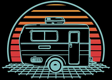 RV Camper Camping Retro