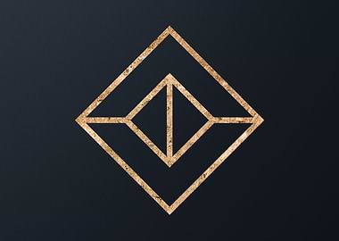 Gold Geometric Glyph Sign