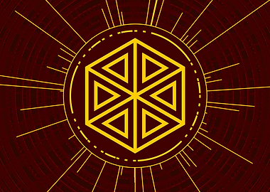 Yellow Glyph Mandala Rune