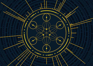 Gold Sacred Geometry Glyph