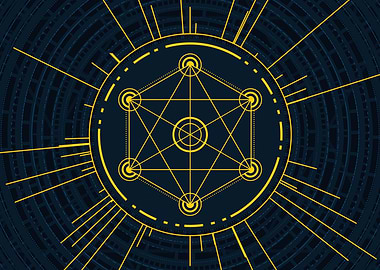 Gold Sacred Geometry Glyph