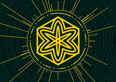 Gold Sacred Geometry Glyph