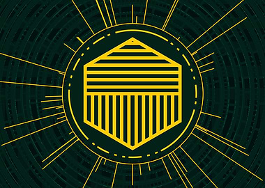 Gold Geometric Glyph Rune