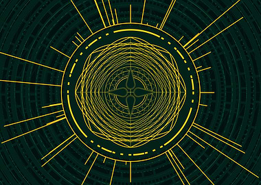 Gold Sacred Geometry Glyph