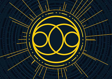 Gold Sacred Geometry Glyph