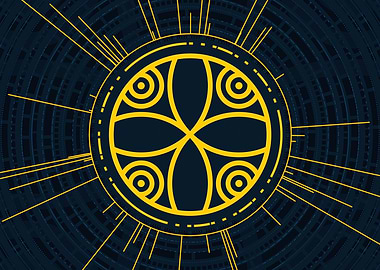 Gold Sacred Geometry Glyph