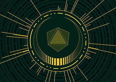 Gold Sacred Geometry Glyph