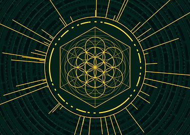 Gold Sacred Geometry Glyph