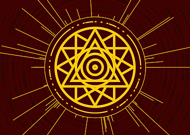 Gold Geometric Glyph Sign