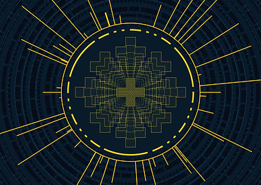 Gold Sacred Geometry Glyph