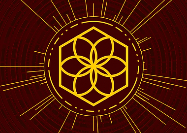 Yellow Glyph Mandala Rune