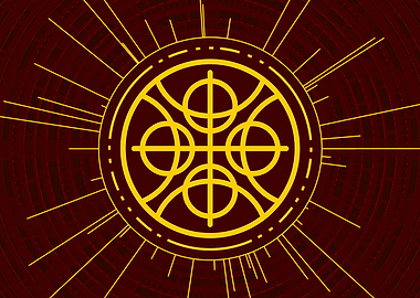 Gold Glyph Mandala Rune