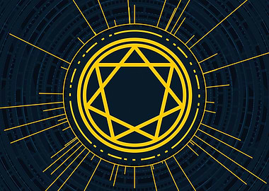 Gold Sacred Geometry Glyph