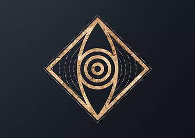 Gold Geometric Glyph Sign