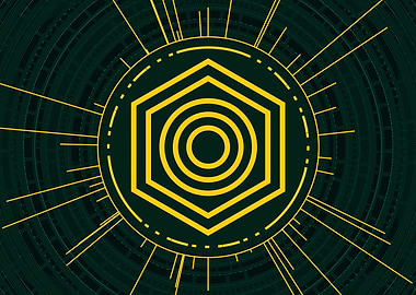 Gold Geometric Glyph Rune