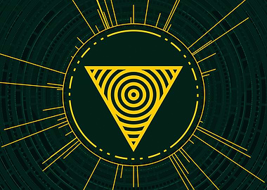 Gold Sacred Geometry Glyph