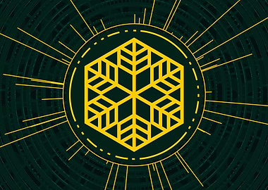 Gold Sacred Geometry Glyph