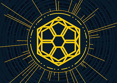 Gold Sacred Geometry Glyph